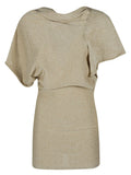 Circus Hotel Lurex Viscose Blend Dress — Gold