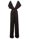 Circus Hotel Lurex Viscose Blend Jumpsuit — Black
