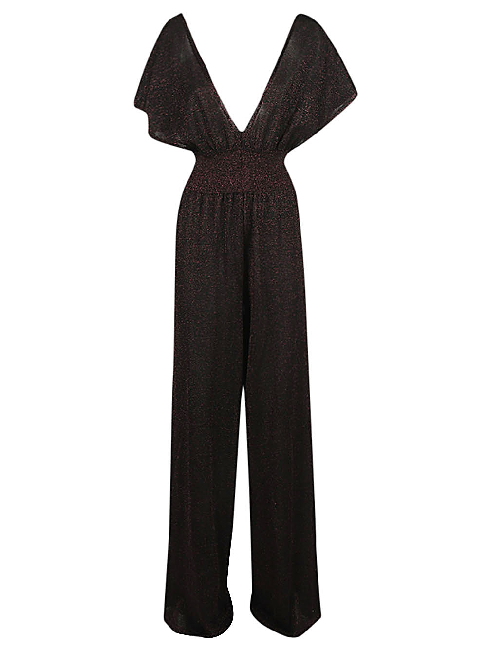 Circus Hotel Lurex Viscose Blend Jumpsuit — Black