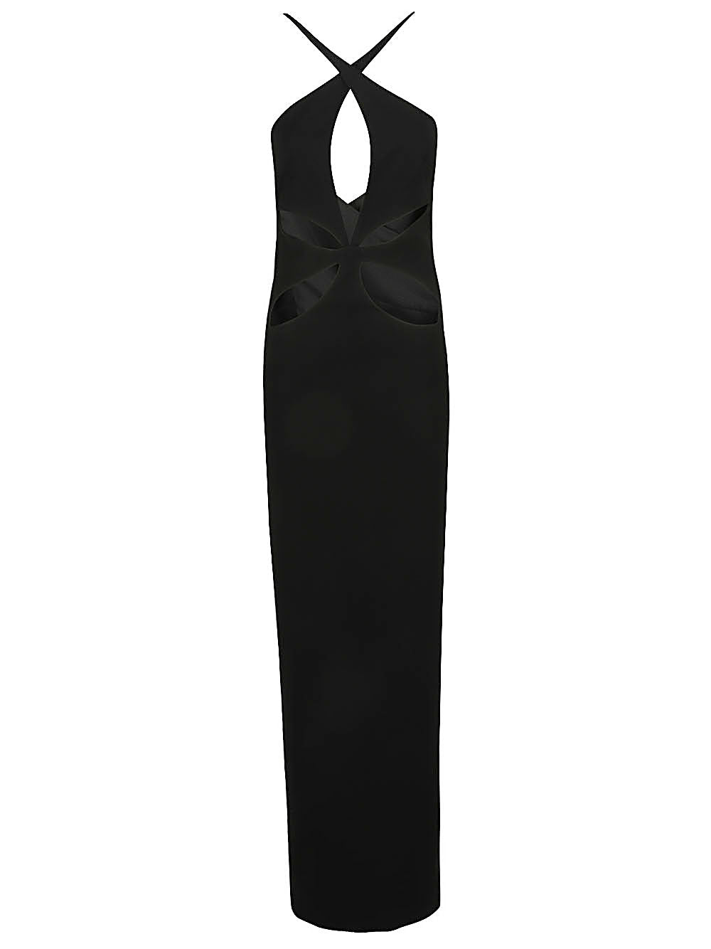 Monot PRE Cut-Out Silk Crepe Dress — Black