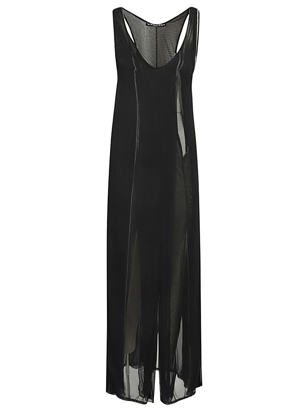 Y/Project Semi-Sheer Tank Dress — Black