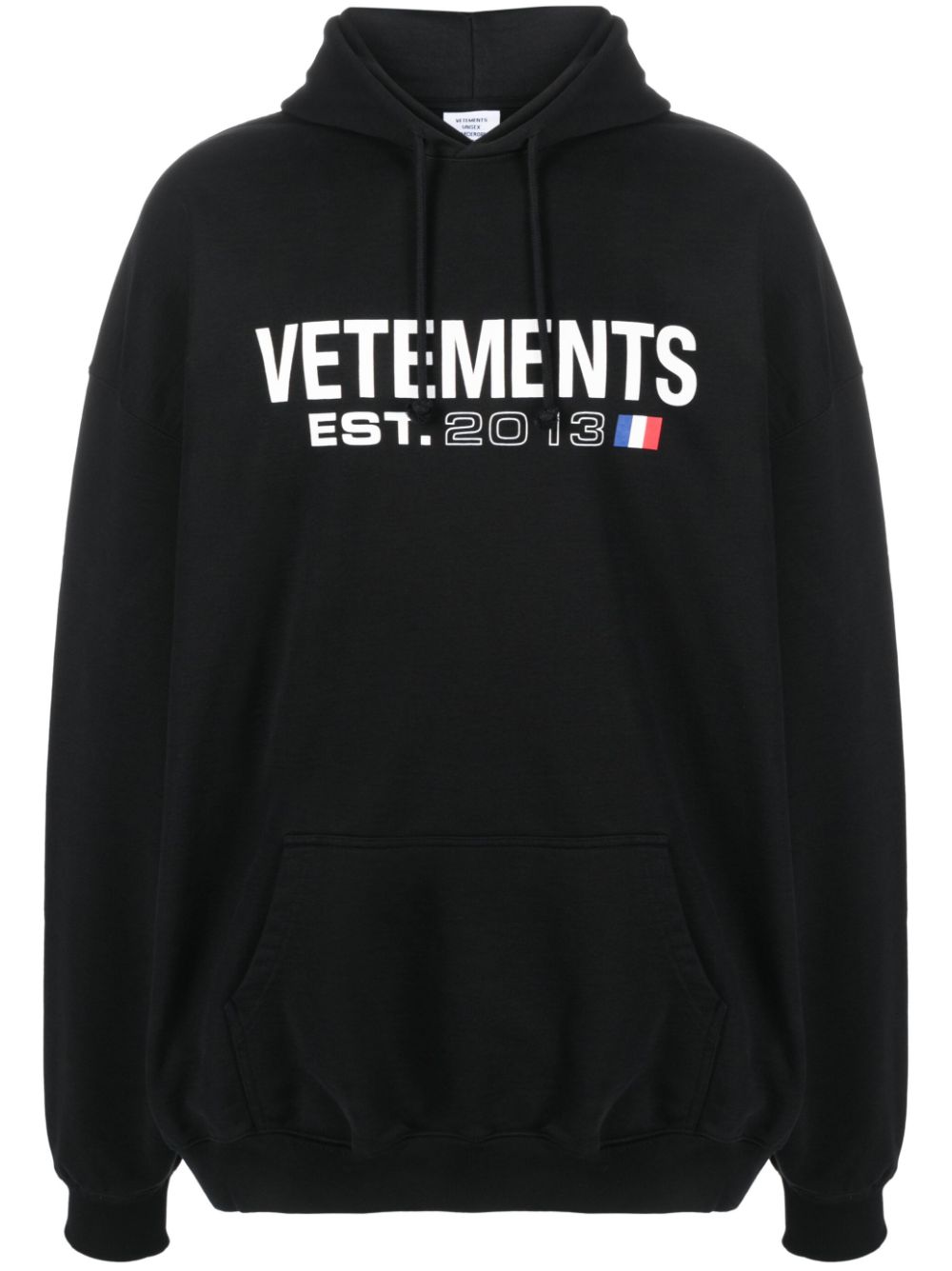 Vetements Logo-Print Cotton Hoodie — Black