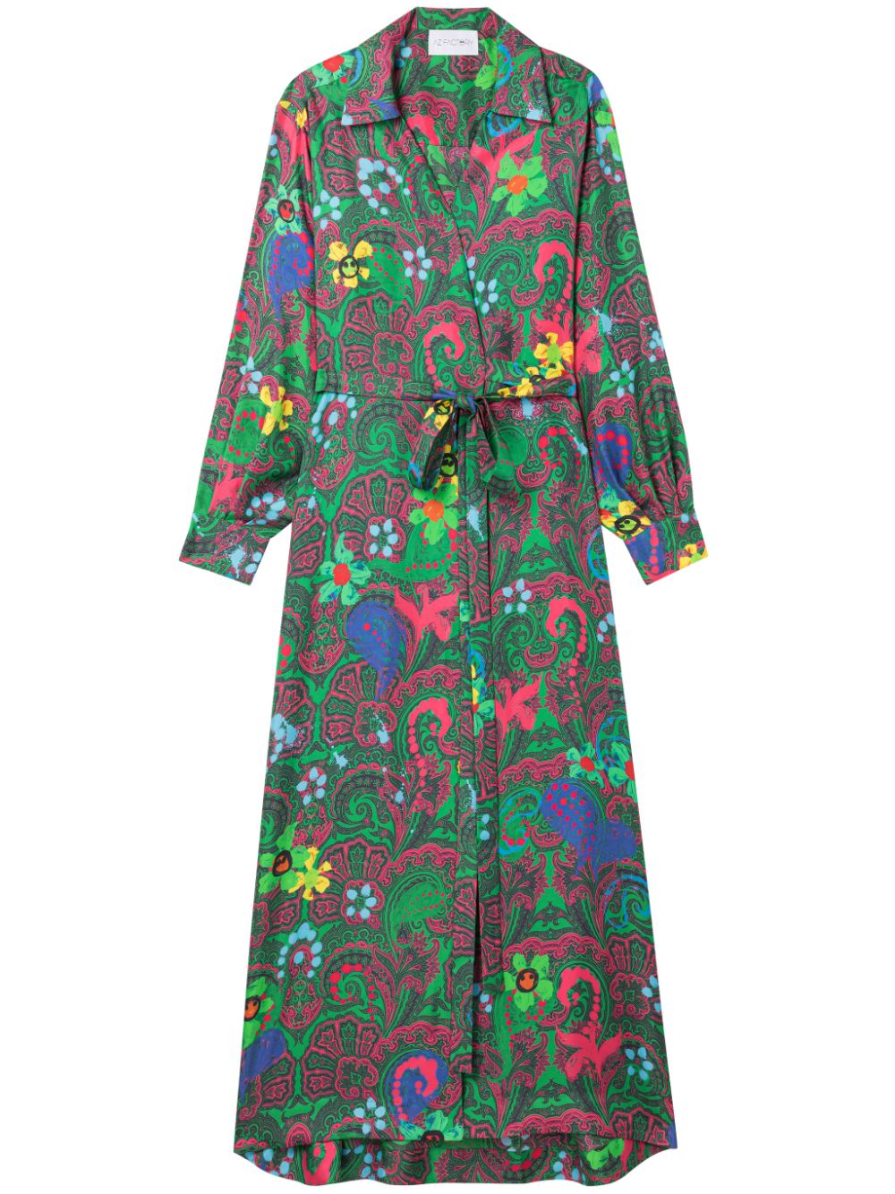 Az Factory Pre Paisley Print Wrap Dress — Green