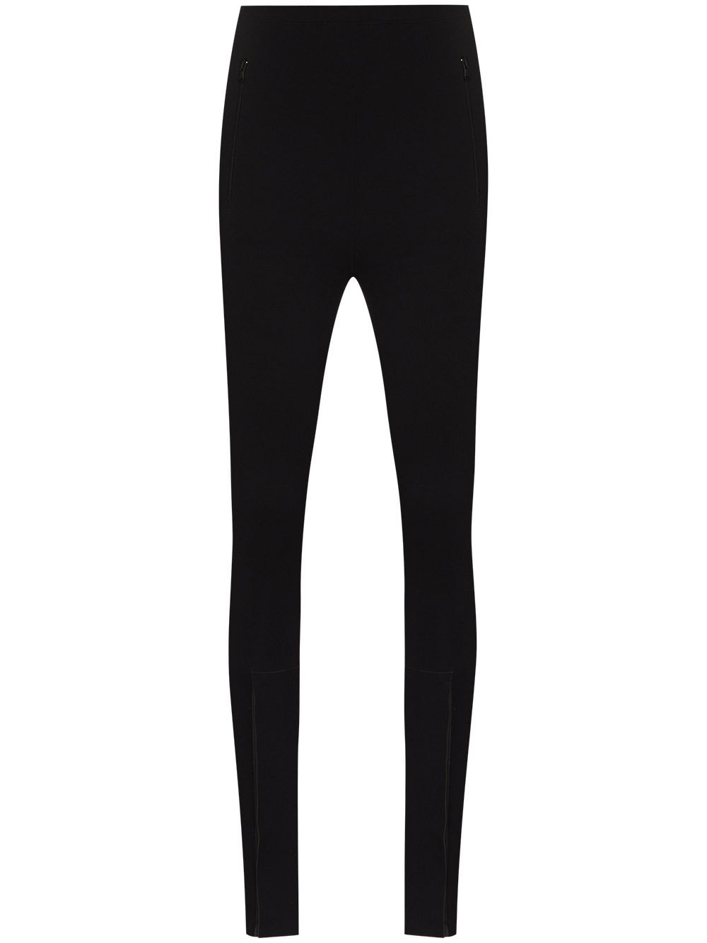 032C Technical Jersey Front Zip Leggings — Black