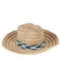Exquisite J Woven Raffia Sun Hat — Natural