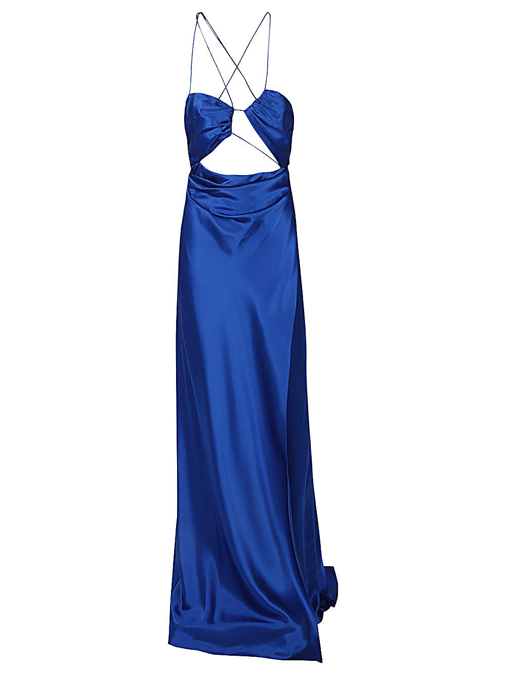 The Sei Asymmetric Silk Dress — Blue