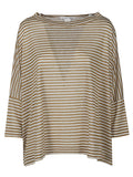 C-Zero Shirt Striped Linen Sweater — tan