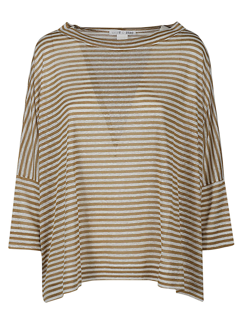 C-Zero Shirt Striped Linen Sweater — tan
