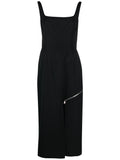 Alexander McQueen Zip-Embellished Midi Dress — Black