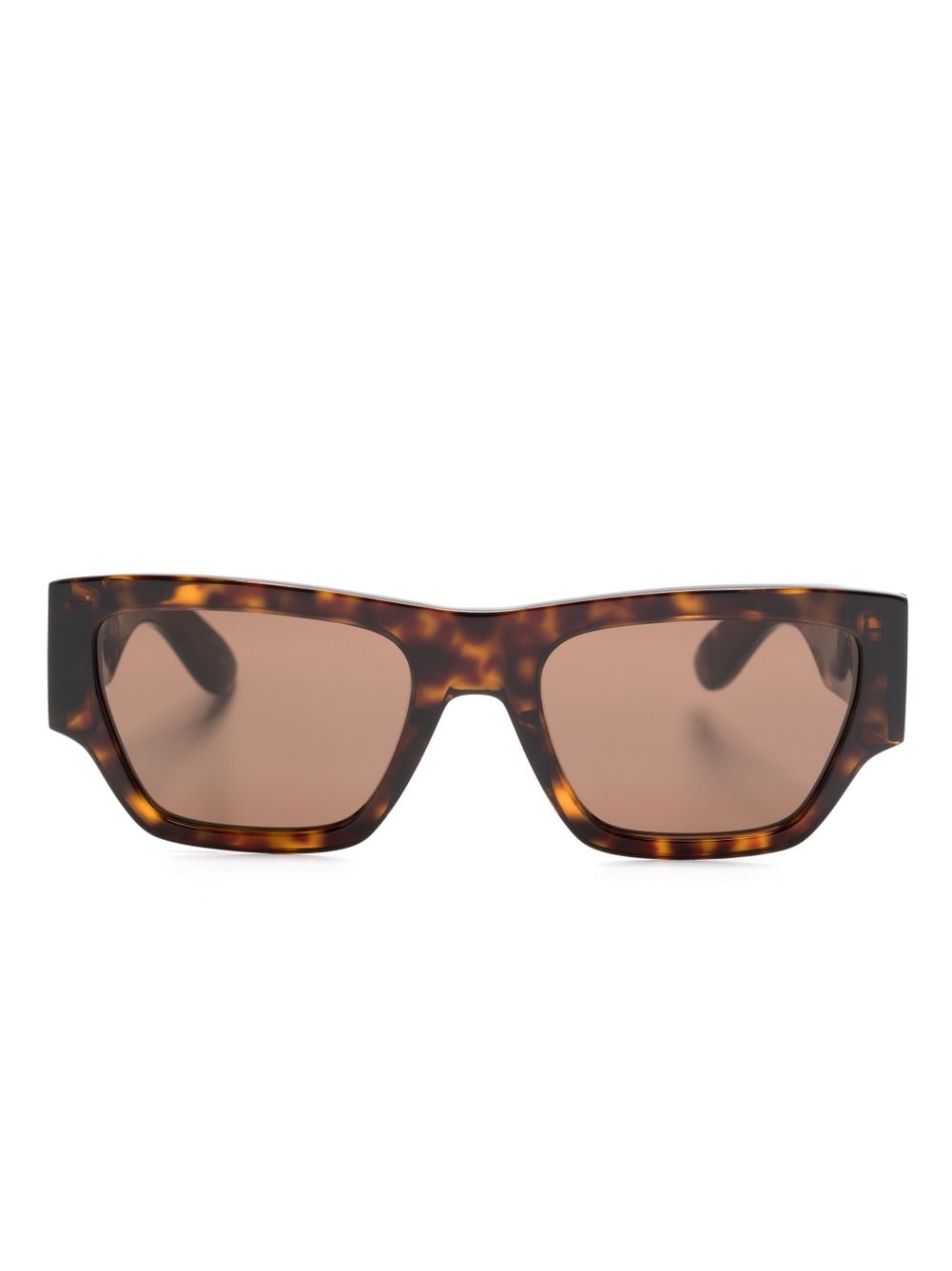 Alexander McQueen Square Tortoiseshell Acetate Sunglasses — Brown