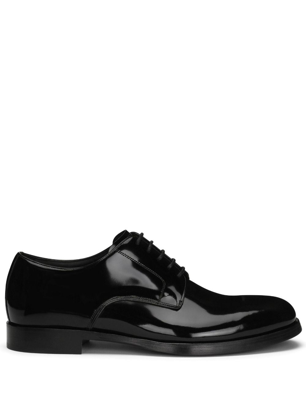 Dolce & Gabbana Patent Leather Derby Shoe — Black
