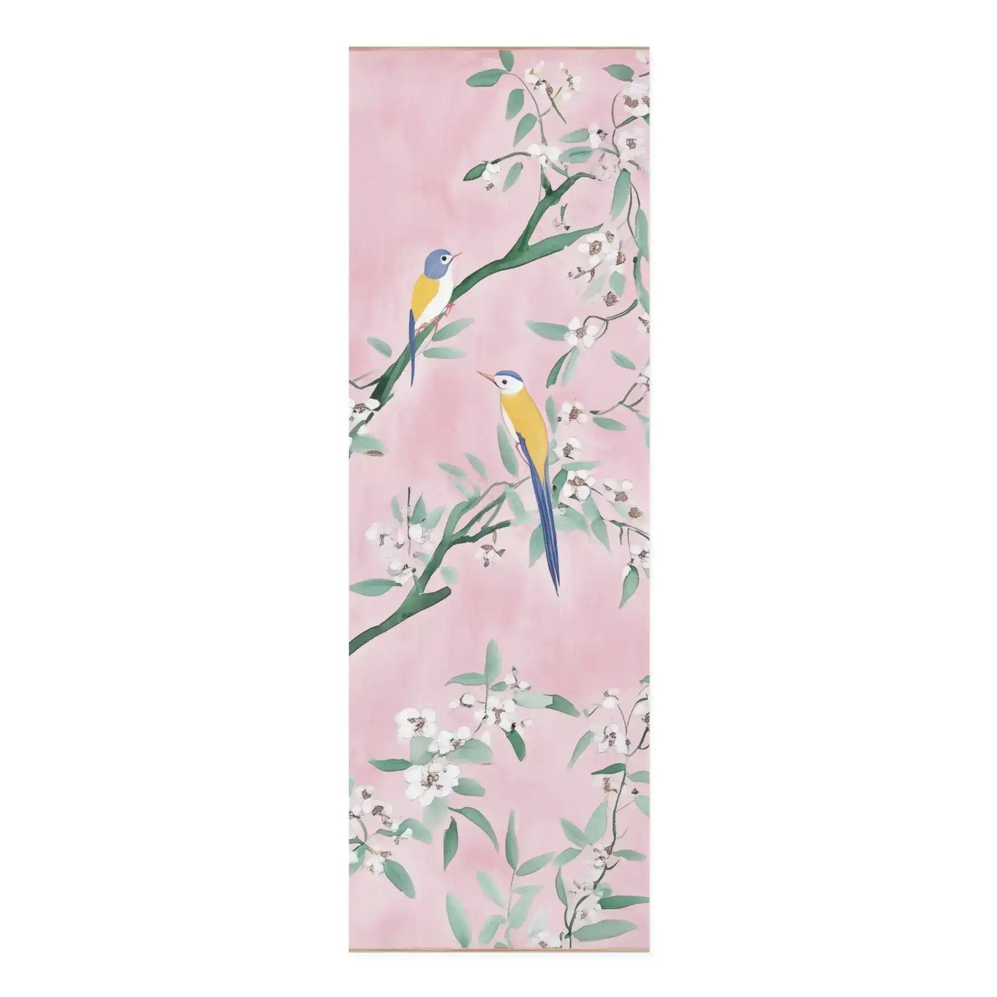 Pink Blossom Birds Yoga Mat
