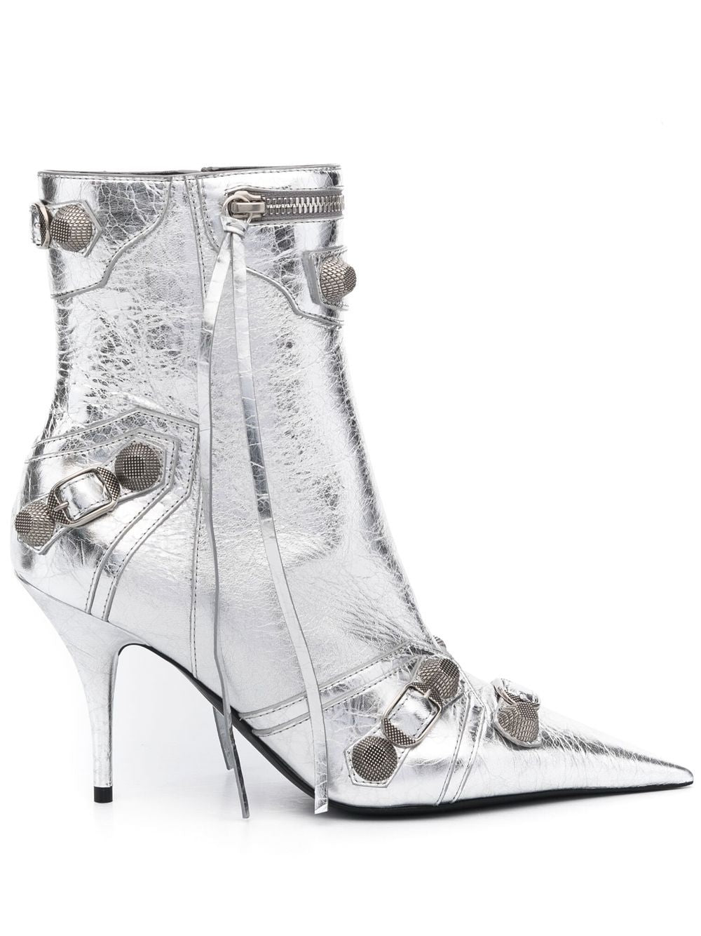 Balenciaga Cagole Ankle Boot — Silver