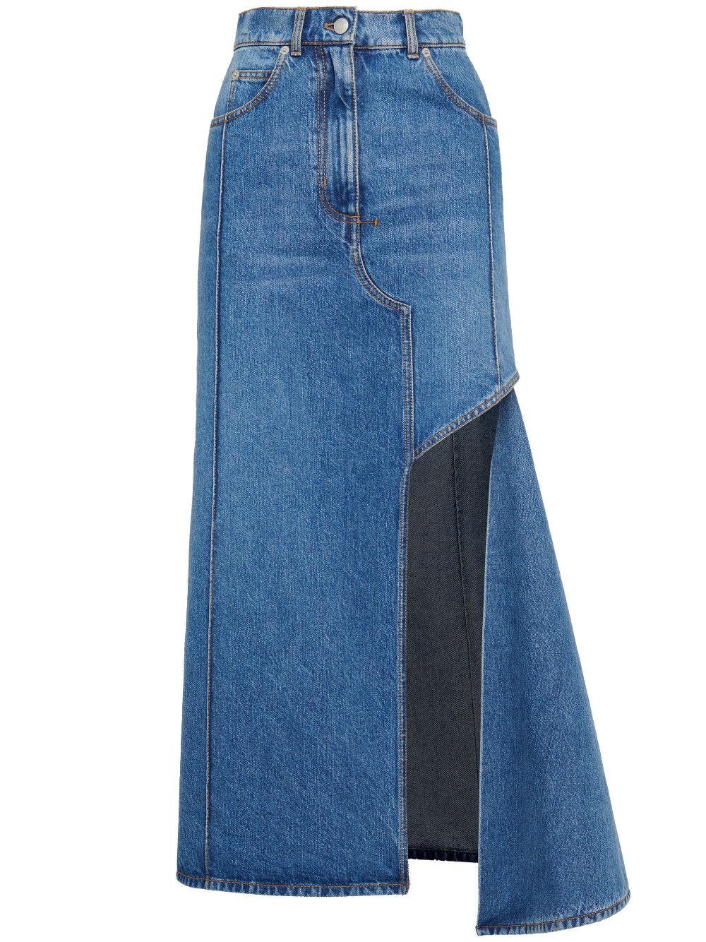 Alexander McQueen Slashed Denim Skirt — Blue