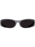 Balenciaga Oval-Frame Sunglasses — Grey
