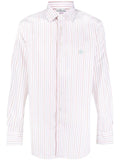 Etro Logo-Embroidered Striped Shirt — Pink