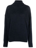 Alysi Mohair Wool Turtleneck Sweater — Midnight blue