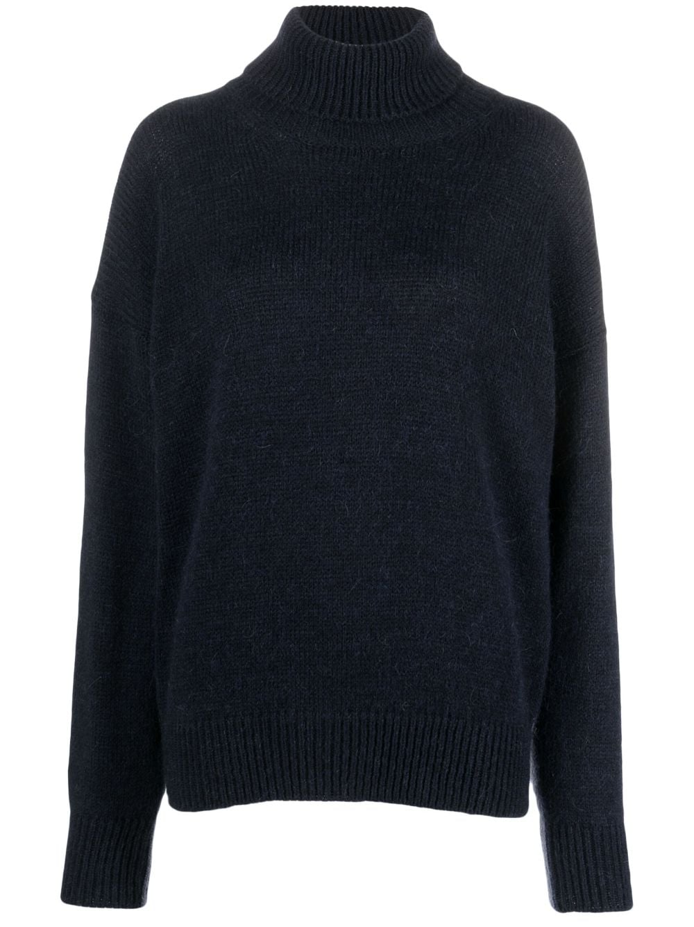 Alysi Mohair Wool Turtleneck Sweater — Midnight blue