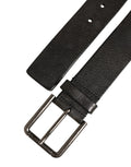 Dolce & Gabbana Calf Leather with Brushed Metal Buckle Belt — Black