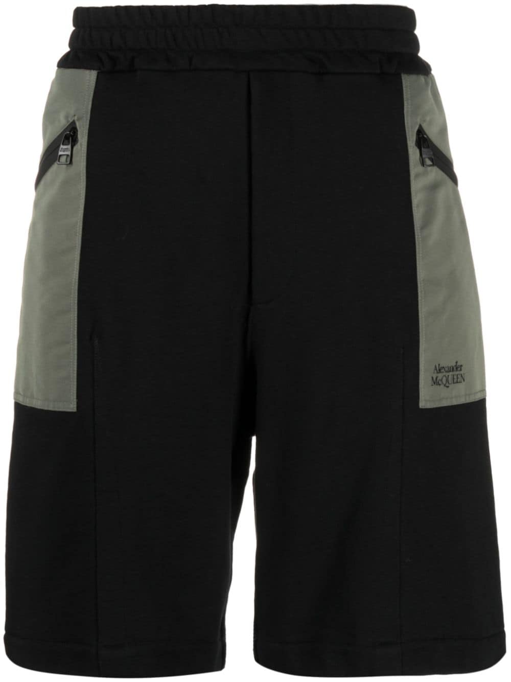 Alexander McQueen Two-Tone Organic Cotton Shorts — Black