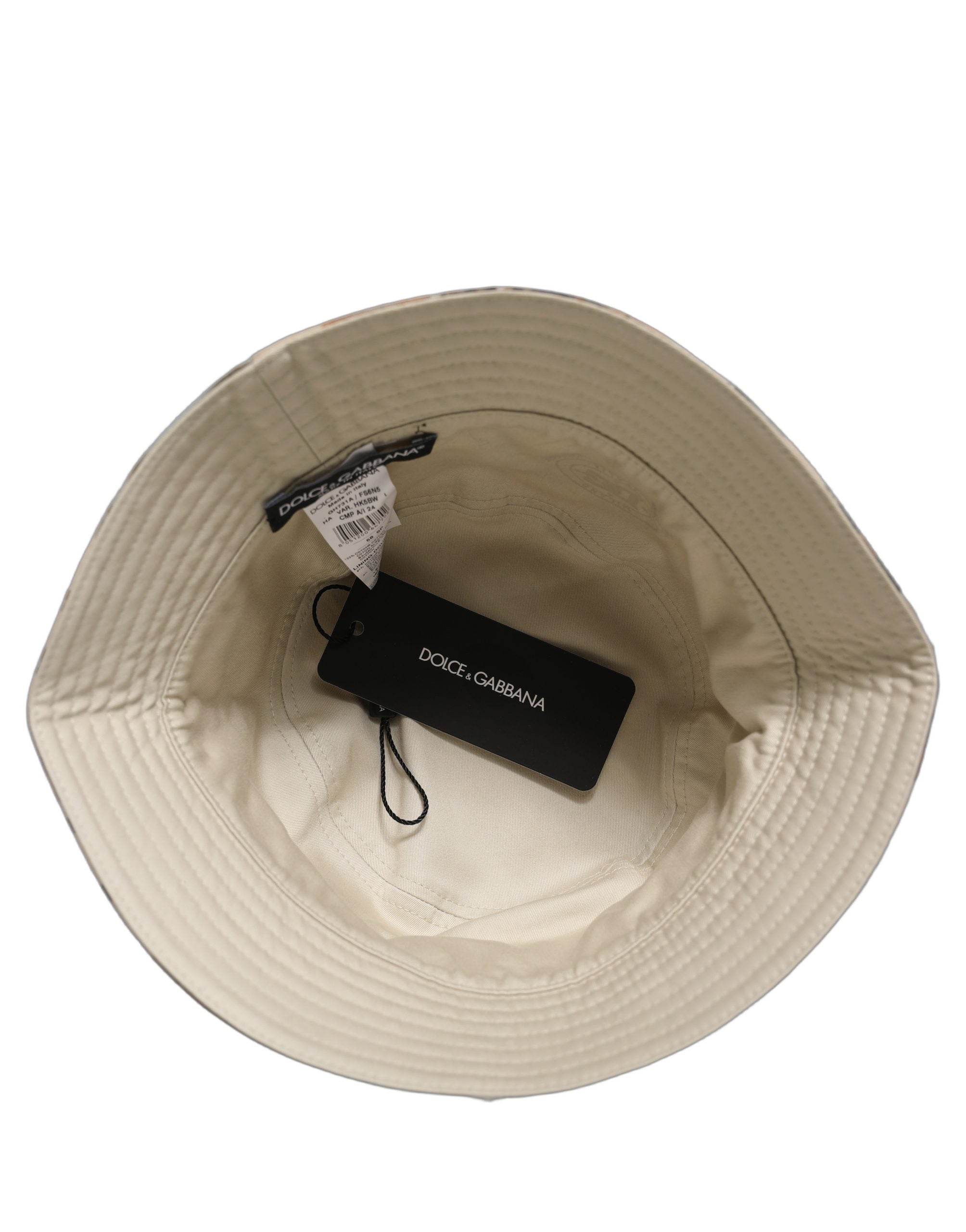 Dolce & Gabbana HAT10030 Floral-Print Cotton Bucket Hat — Beige