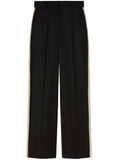 Palm Angels Wool Blend Side Stripe Trousers — Black