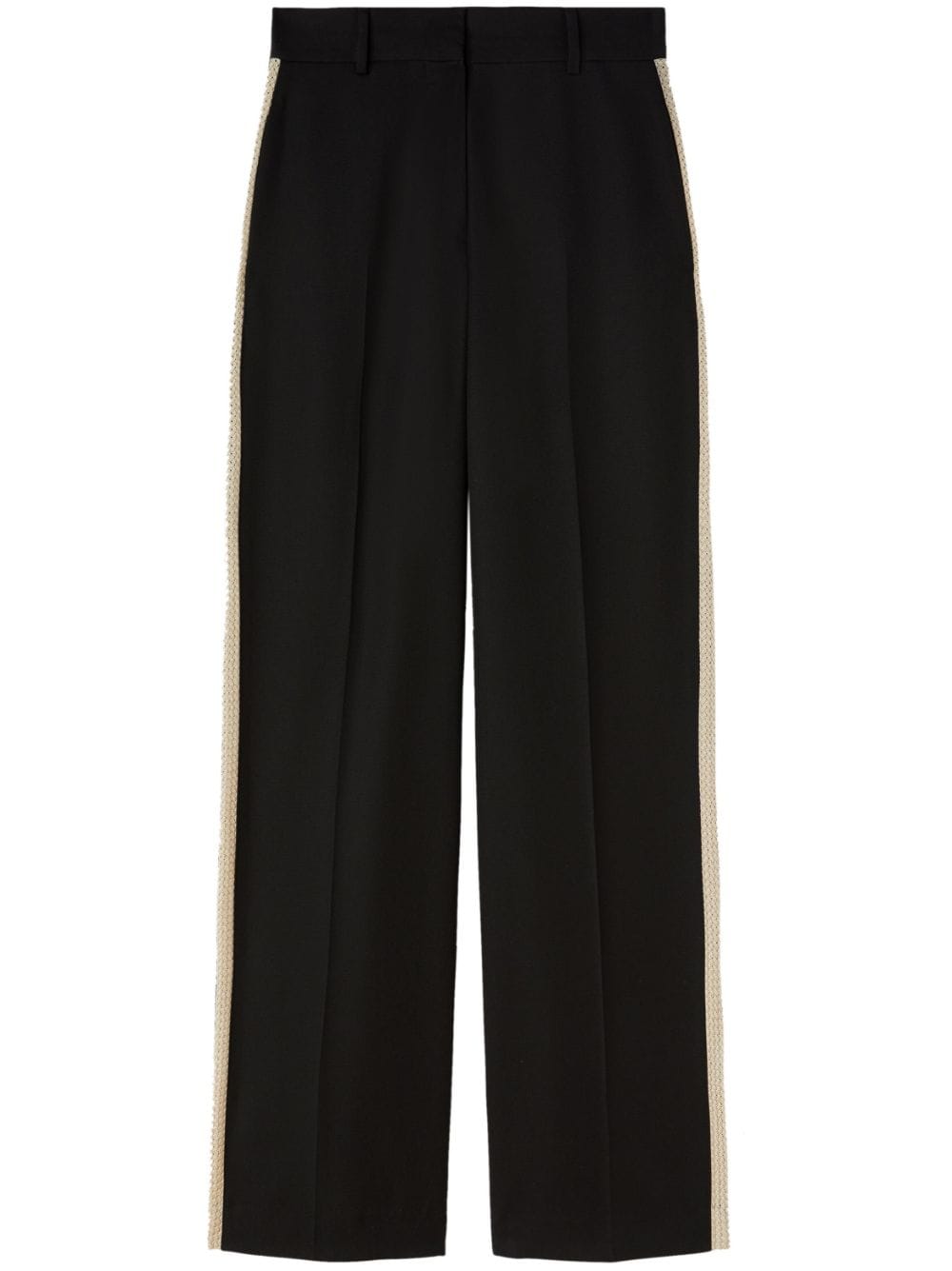 Palm Angels Wool Blend Side Stripe Trousers — Black