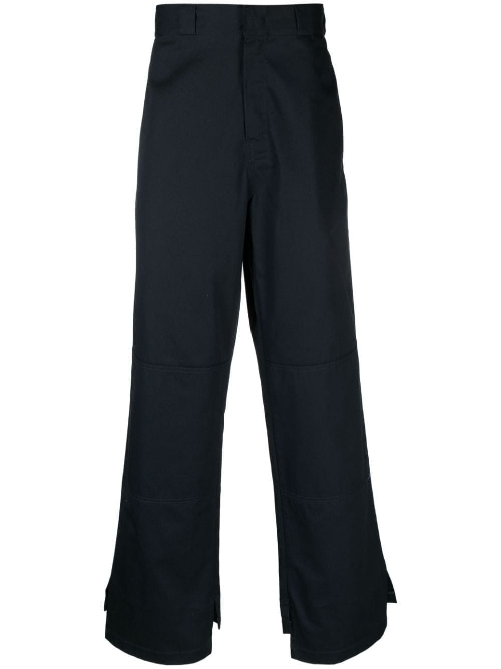 Palm Angels Straight-Leg Cotton Trousers — Black