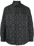 Palm Angels Monogram-Quilted Overshirt — Black