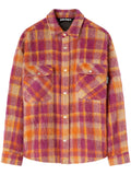 Palm Angels Checked Wool Blend Overshirt — Orange