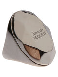 Alexander McQueen Faceted Stone Ring — Silver