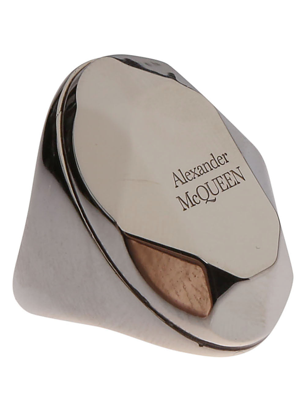 Alexander McQueen Faceted Stone Ring — Silver