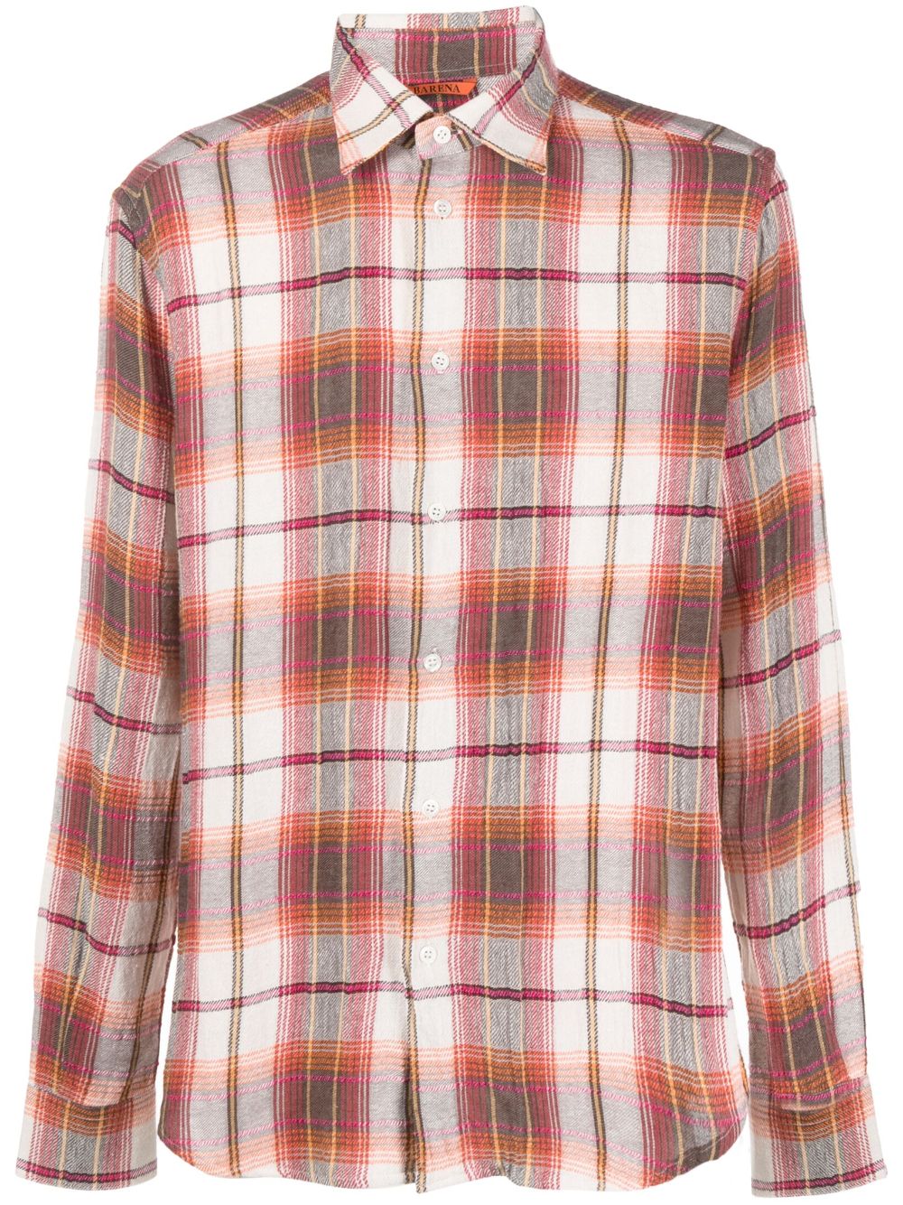 Barena Plaid Cotton Blend Shirt — Pink