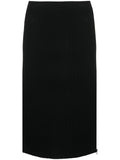 Tom Ford Ribbed Silk-Blend Skirt — Black