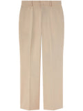 Palm Angels Flared Cotton Trousers — beige