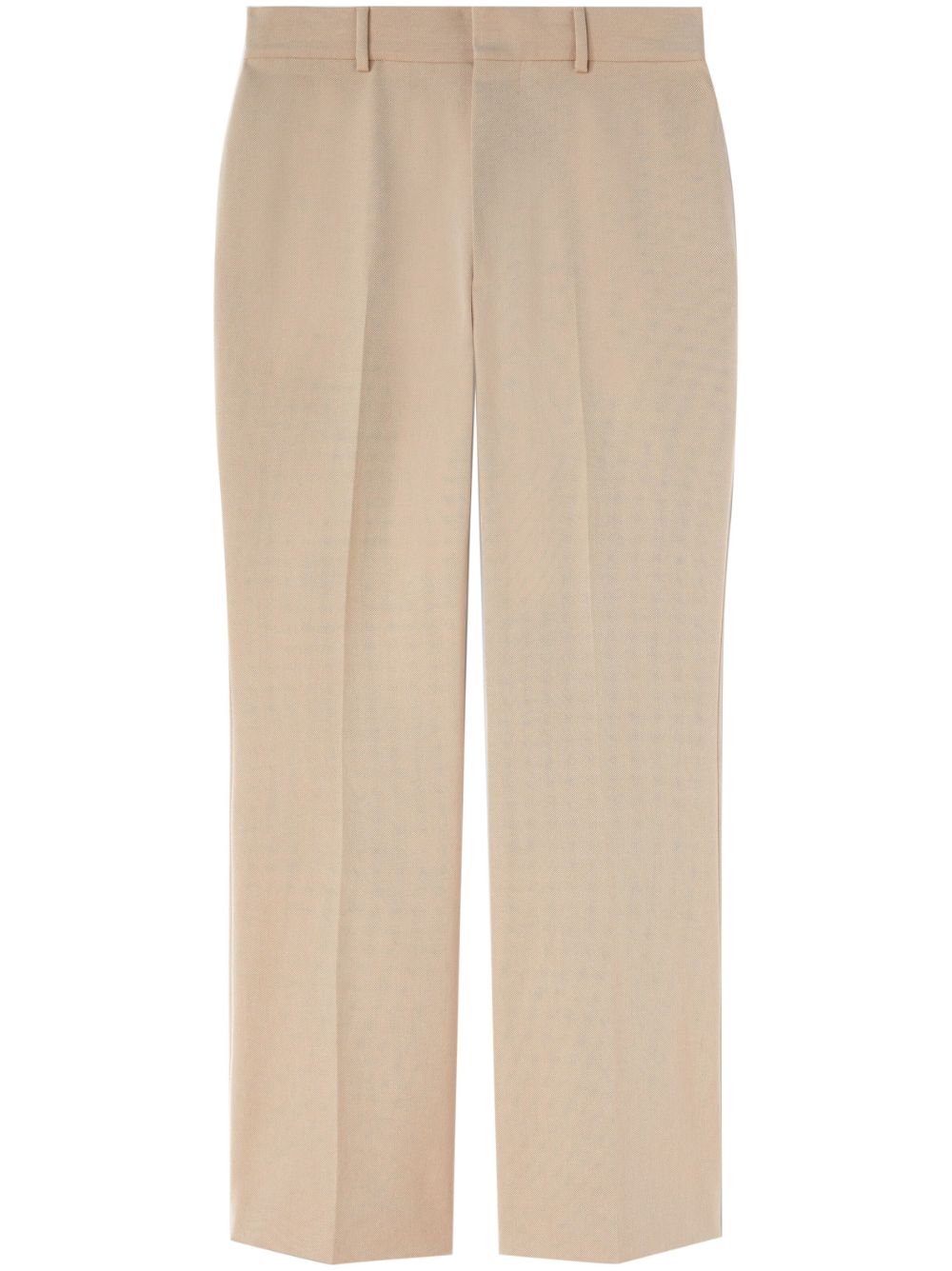 Palm Angels Flared Cotton Trousers — beige