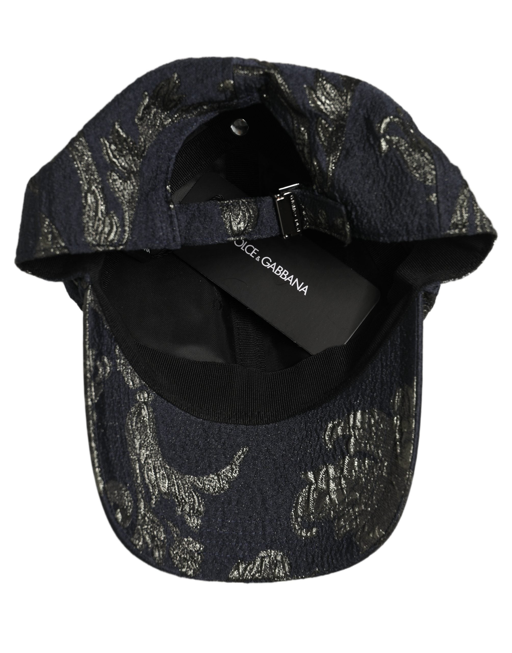 Dolce & Gabbana HAT10053 Floral Barocco Cotton Baseball Cap — Black