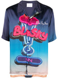 Blue Sky Inn Neon Graphic Print Shirt — Navy