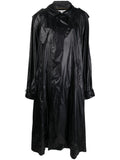 Saint Laurent Shoulder-Pad Oversized Trench Coat — Black