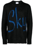 Blue Sky Inn Logo-Print Wool Blend Sweater — Black