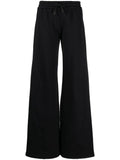 Off White Piped-Trim Cotton Joggers — black