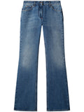 Off White Mid-Rise Flared Jeans — Blue