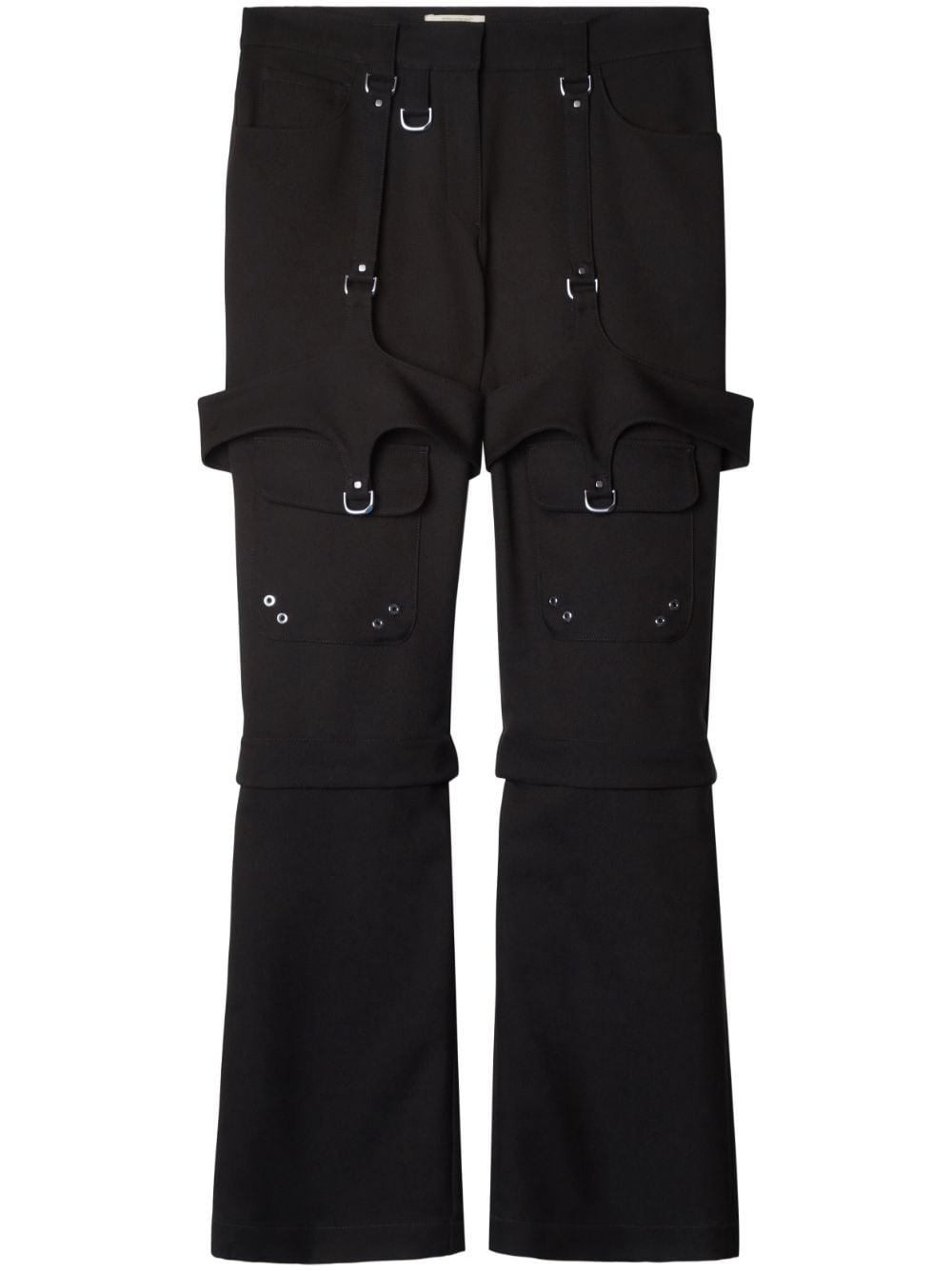 Off White Detachable Leg Cargo Cargo Pants — Black