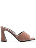 Giuseppe Zanotti Velvet-Effect Calf Leather Mule Heel — Pink