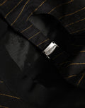 Dolce & Gabbana HAT10074 Gold Pinstriped Cotton Baseball Cap — Black