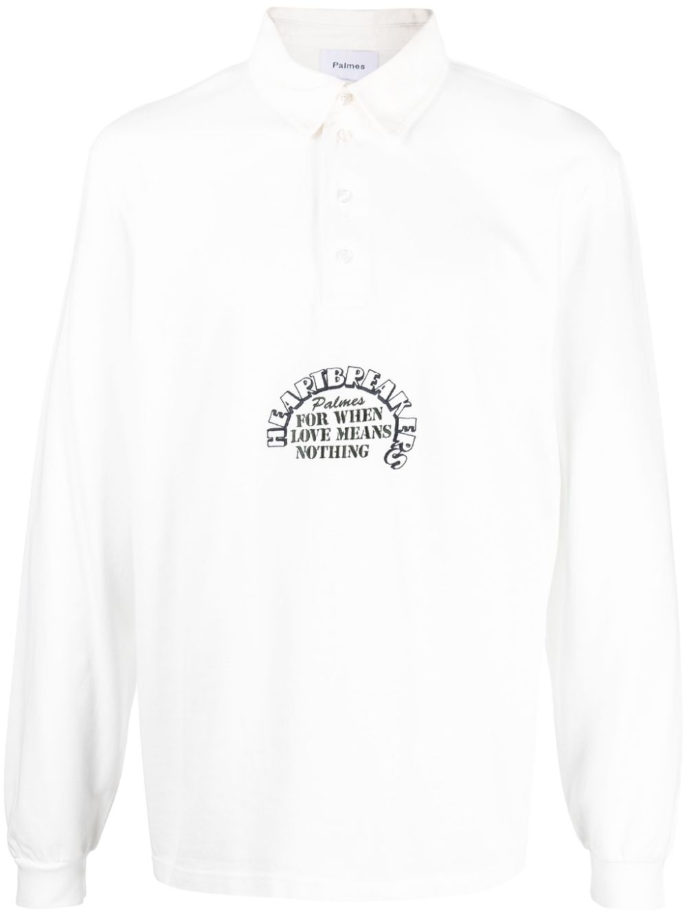 Palmes Slogan-Print Organic Cotton Shirt — white