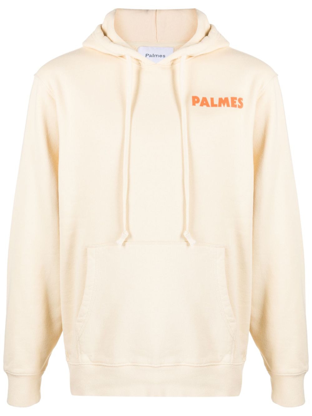 Palmes Logo-Print Organic Cotton Hoodie — Cream