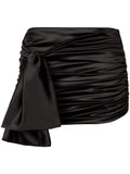 Dolce & Gabbana Knot-Detail Satin Mini Skirt — Black