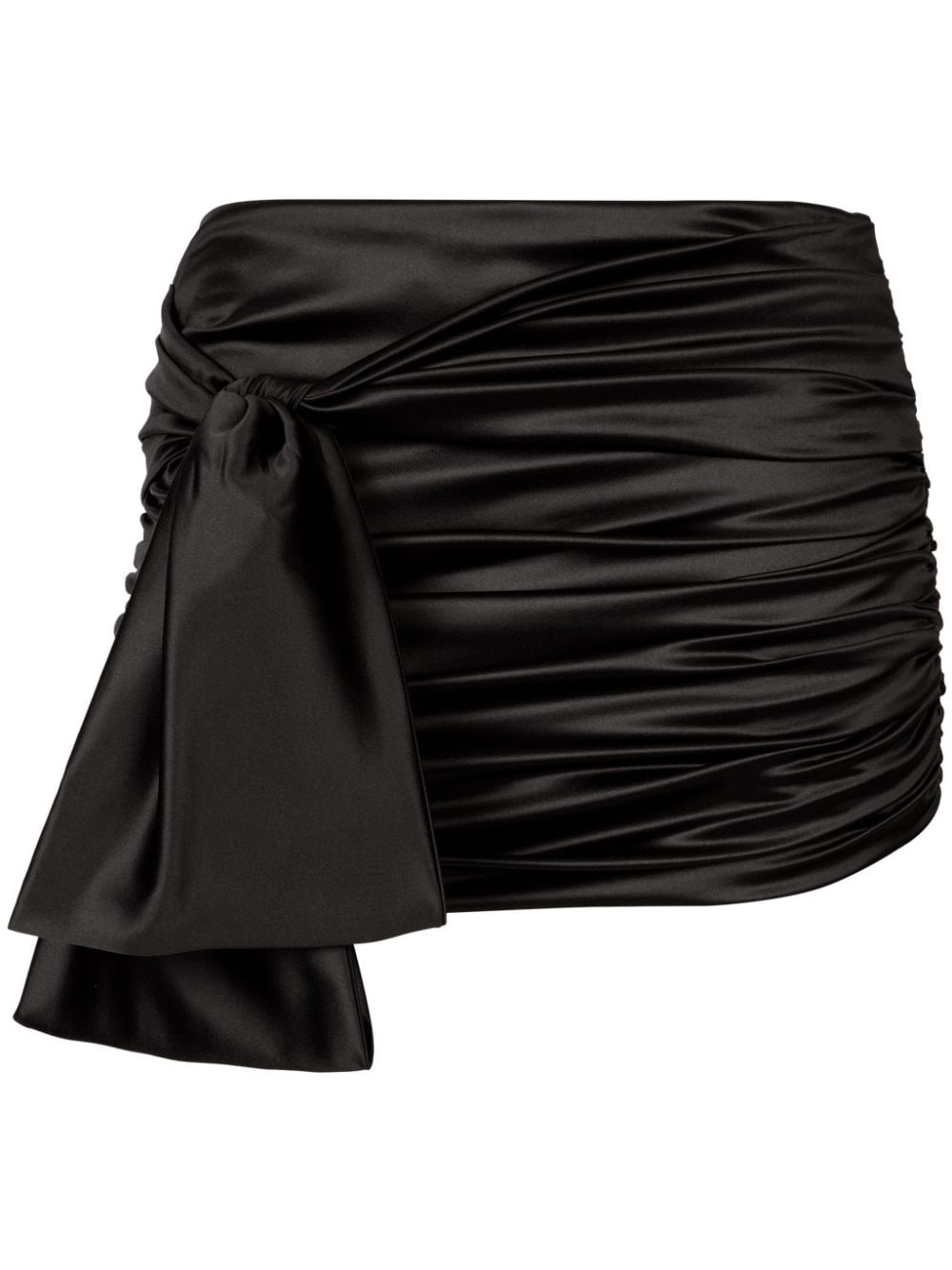 Dolce & Gabbana Knot-Detail Satin Mini Skirt — Black