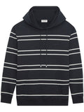 Saint Laurent Striped Cotton Hoodie — Black